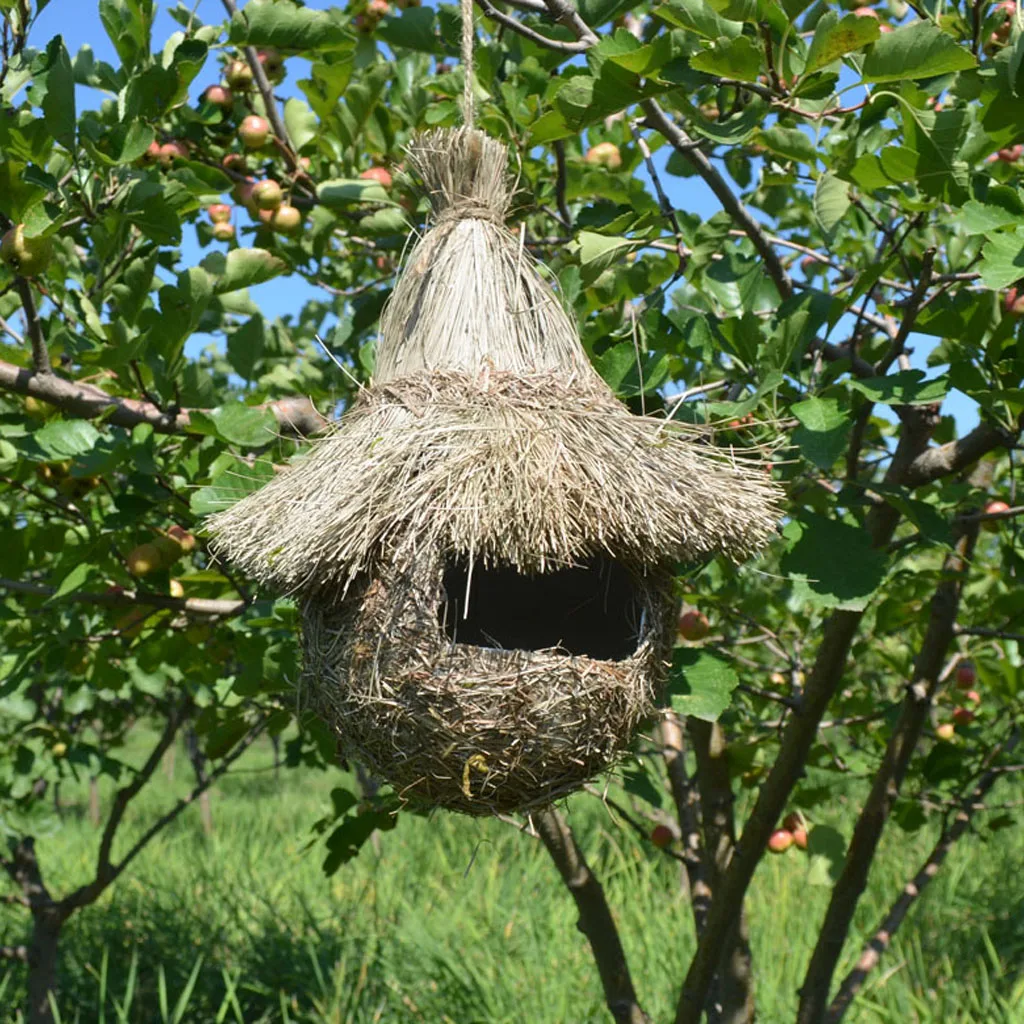 Скворечник Птичье гнездо разведение короб Дикая трава плетение канарский Финч буддистские домики