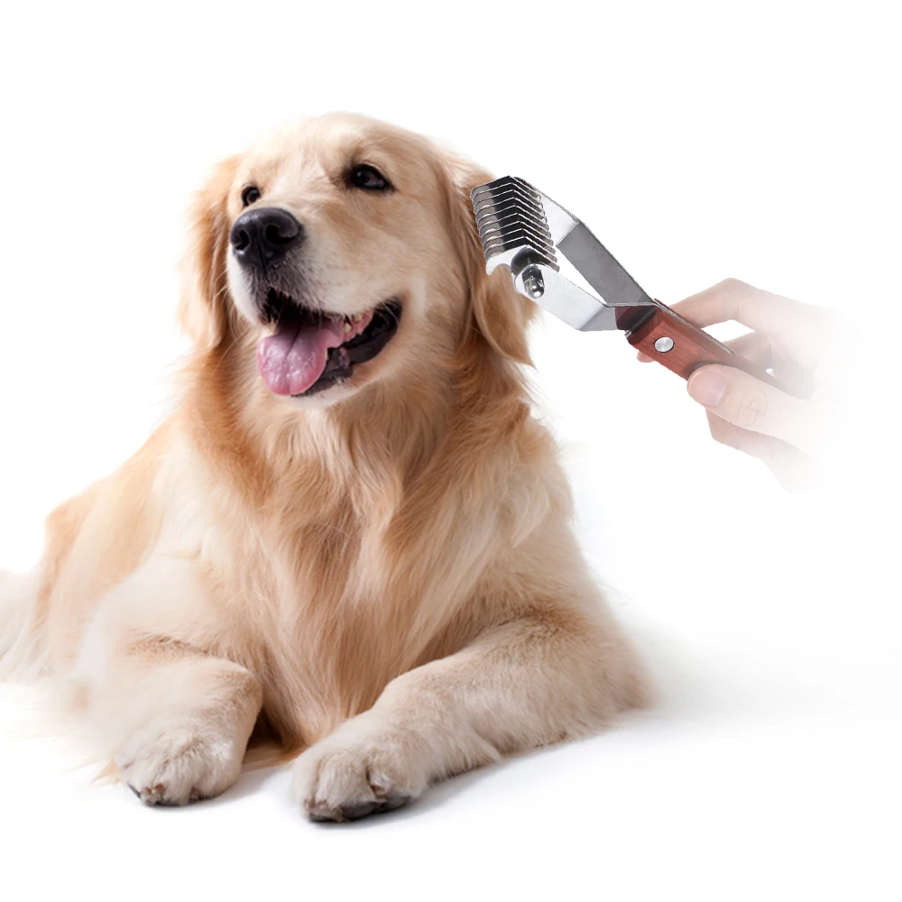 Pet Grooming Comb Deshedding Rake Comb Dematting Tool for Dogs Cats