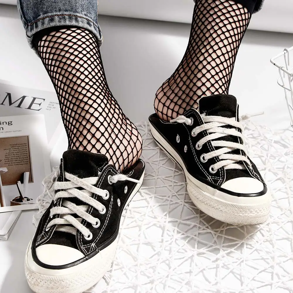 1Pair Fashion Women Girls Lady Sexy Lace Ankle High Fishnet Mesh Net Solid Color Short Crew Summer Breathable Socks Hot Sale