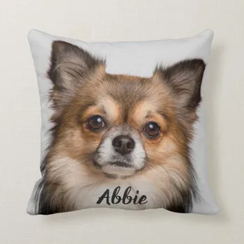 

Personalized Dog Pillow Cover Custom Pet Portrait Throw Pillow Case Square Cushion Covers for Home Office Car Sofa 18 Inch