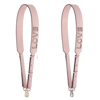 

Genuine Leather Replacement Shoulder Straps for Handbags LOVE Printed Rivet Wide Strap for Handbag Cow Leather Bags Accesorios