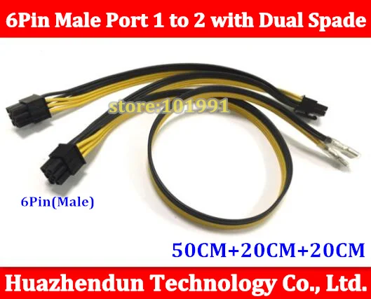 

10pcs Miner PCI-E Video Card 6Pin 1 to 3 Power Cable to dual Spade Terminal For 1950 2950 PE1950 PE2950 PSU BTC Miner Machine
