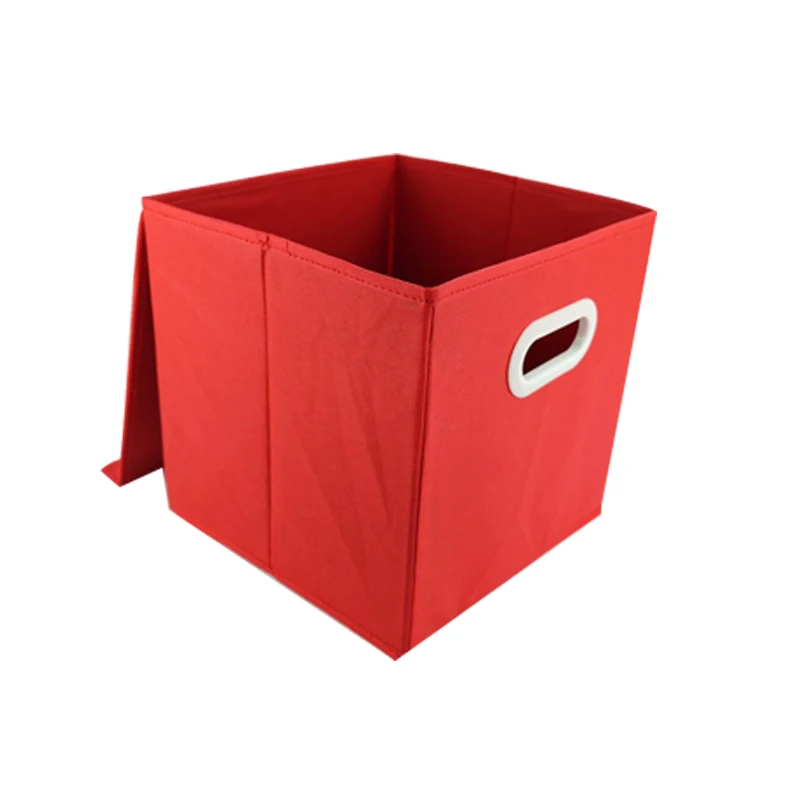 Тканевый Органайзер коробка для хранения нижнего белья игрушки галстук бюстгальтер с крышкой складной чехол для офисных документов Настольный держатель для книг домашние коробки - Цвет: Red