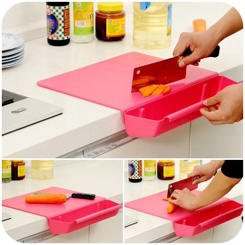 

2-in-1 High Quality Thick non-slip cutting board with vegetable baskets removable combo chopping boards Kitchen Tool .