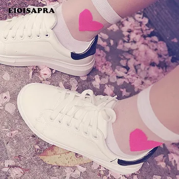 

[EIOISAPRA]Sexy Transparent Love Heart Pattern Cute Socks Women Comfortable Soft Fashion Socks Cotton Bottom Calcetines Mujer