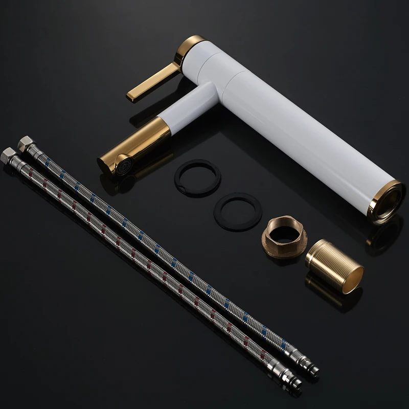 Black White Swivel Basin Faucet #6