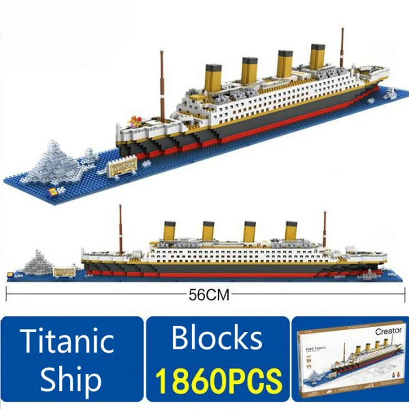

66503 Titanic Cruise Ship LOZ Building Blocks Set 3D Boat Model Mini Bricks Kit Birthday Gift Kids Toys Compatible Creator