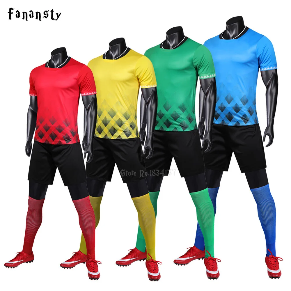 Jerseys Soccer 2019 Survement Football Kit Men Sports Suits Professional Football Jerseys Custom Tracksuit Soccer Uniform New