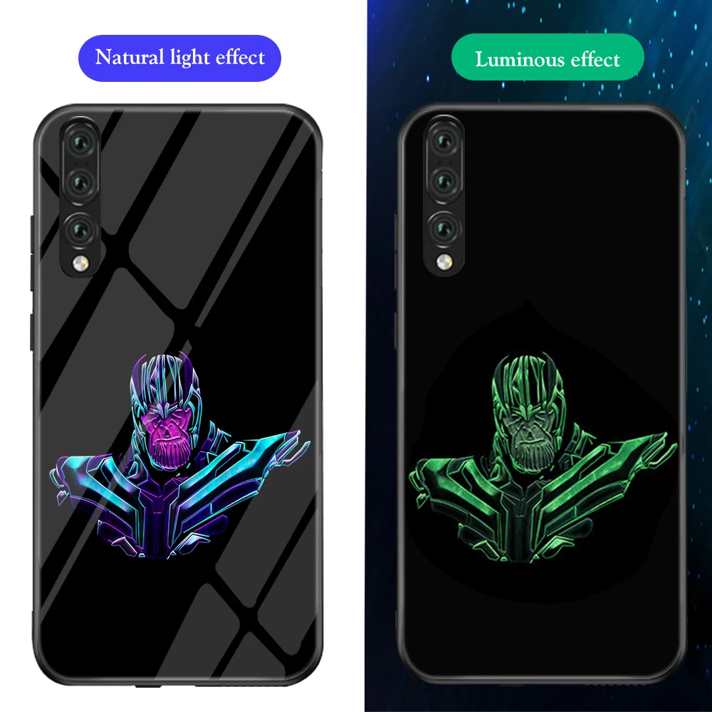 Ciciber чехол для телефона Funda Coque для huawei P30 P20 Lite Marvel Мстители Железный человек светящаяся стеклянная крышка для huawei P30 P20 Pro Capa