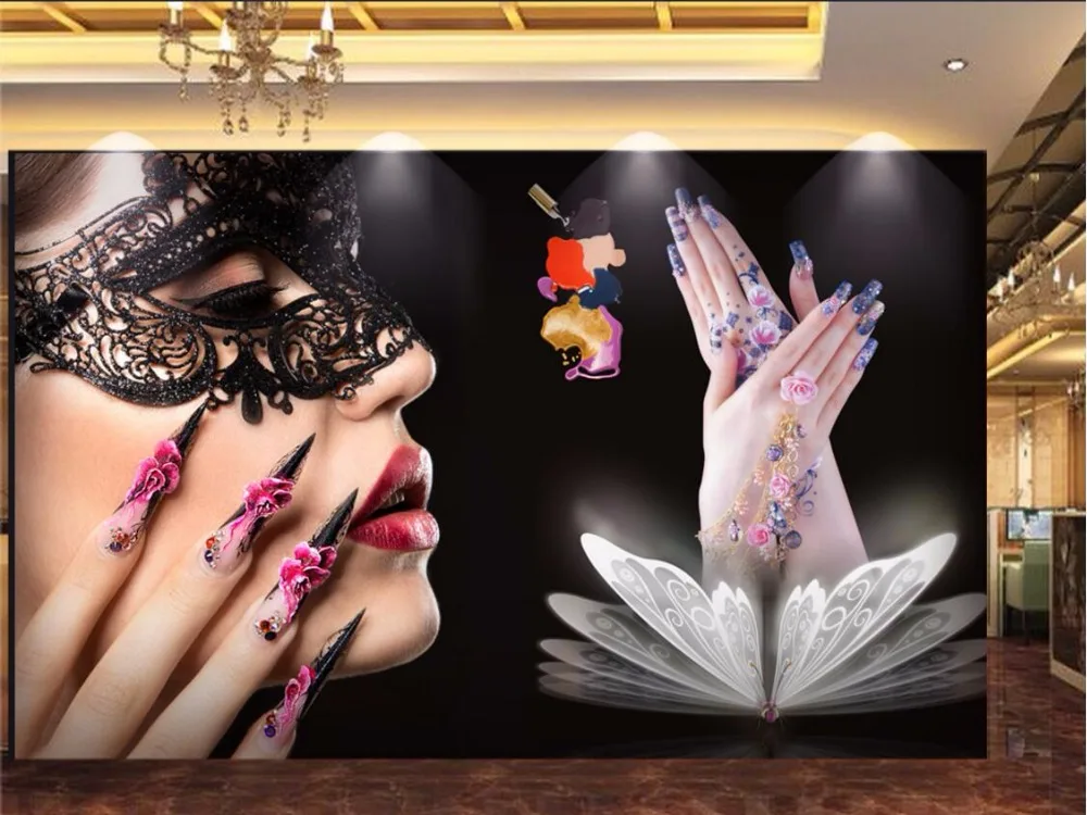 Beibehang пользовательские фото обои фрески салон красоты украшения ногтей высокого класса фрески стены фон papel де parede обои