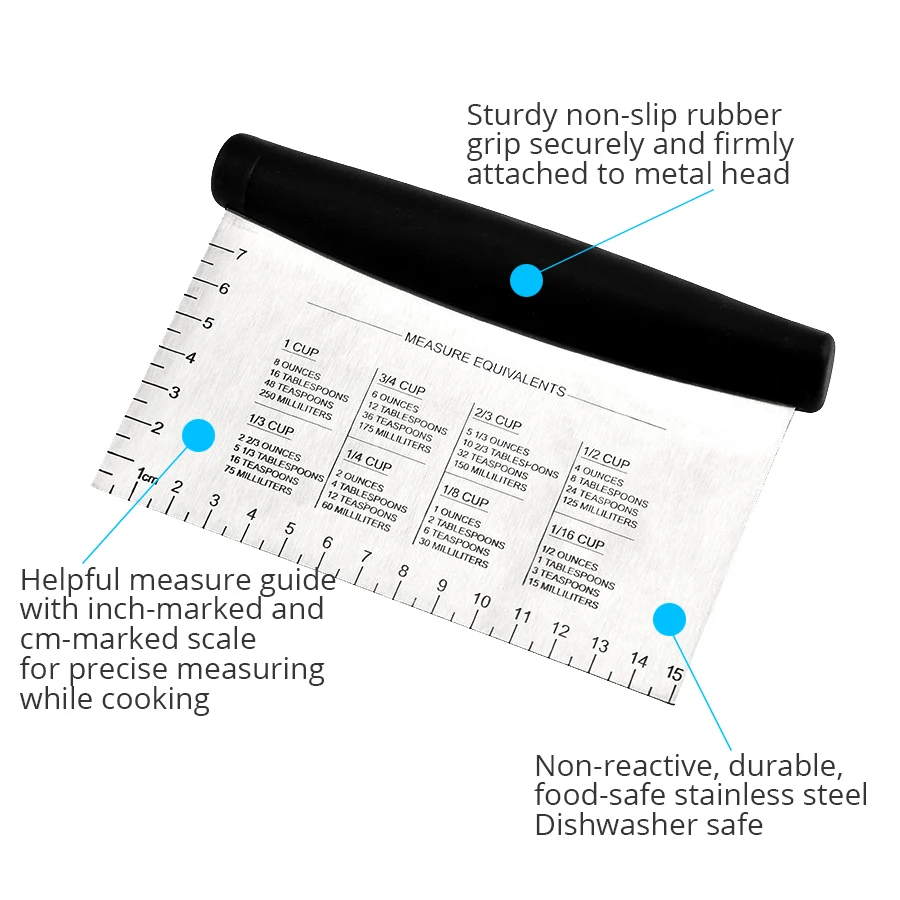 Набор мерных стаканчиков и ложек с металлической сковородкой из нержавеющей стали, скребок, измельчитель-многофункциональная кухонная утварь-коммерческое качество