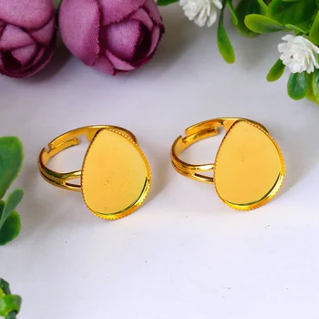 

13*18mm 10pcs High Quality God Plated Copper Y-type Drop Ring Setting Base Cabochon Cameo Settings New Fashion