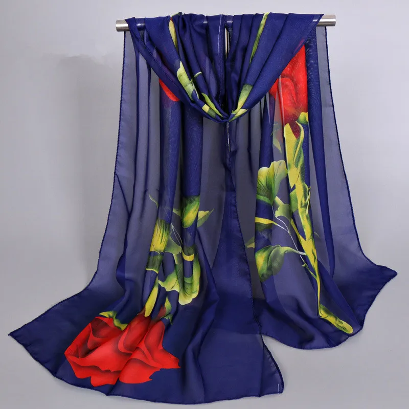 Шарф роскошный бренд весна модный шифоновый Шелковый Хиджаб с принтом тонкие sjaals zomer длинные шарфы женские шали