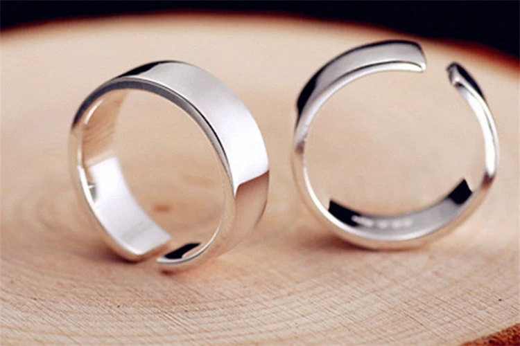 HEYLUOKE корейское японское модное яркое глянцевое гладкое регулируемое кольцо в стиле панк кольца из стерлингового серебра 925 для женщин девушек TYR0209