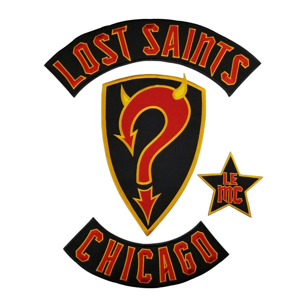 LOST SAINTS CHICAGO MOTORCYCLE COOL LARGE BACK PATCH CLUB VESTOUTLAW BIKER MC PATCH (2)