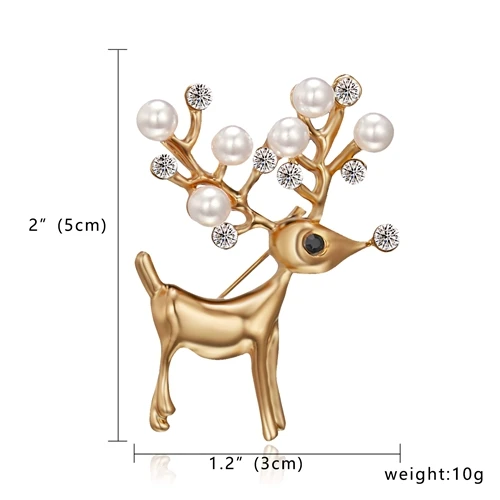 Модная брошь с жирафом, лошадью, слоном, лосем, оленем, булавки для женщин, эмаль, мультяшное украшение, брошь, мужской костюм, ювелирные изделия, аксессуары - Окраска металла: Gold Deer