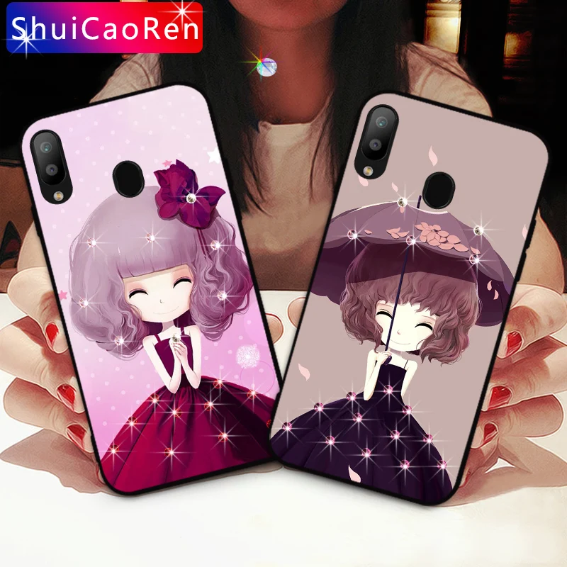

Luxury Rhinestone Phone Case For Samsung Galaxy M10 M20 M30 Soft Silicone TPU Back Cover Case For Samsung M 10 20 30 Capa Coque