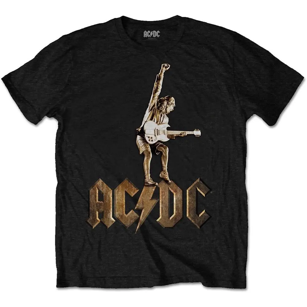 

Medium Black Men's Ac/dc Statue T-shirt - Various Acdc Short Sleeve T-shirts Man Fashion Round Collar T Shirt top tee