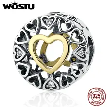 WOSTU Новая коллекция Loving Circle Beads Подвески для изготовления ювелирных изделий из натуральной 925 пробы серебра BLC050