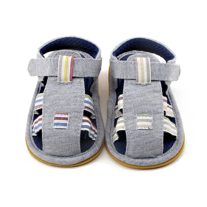 

Delebao 2017 Summer Gray Gingham Infant Toddlers Baby Boy Sandals Cotton Fabric Baby Shoes For 0-18 Month Wholesale