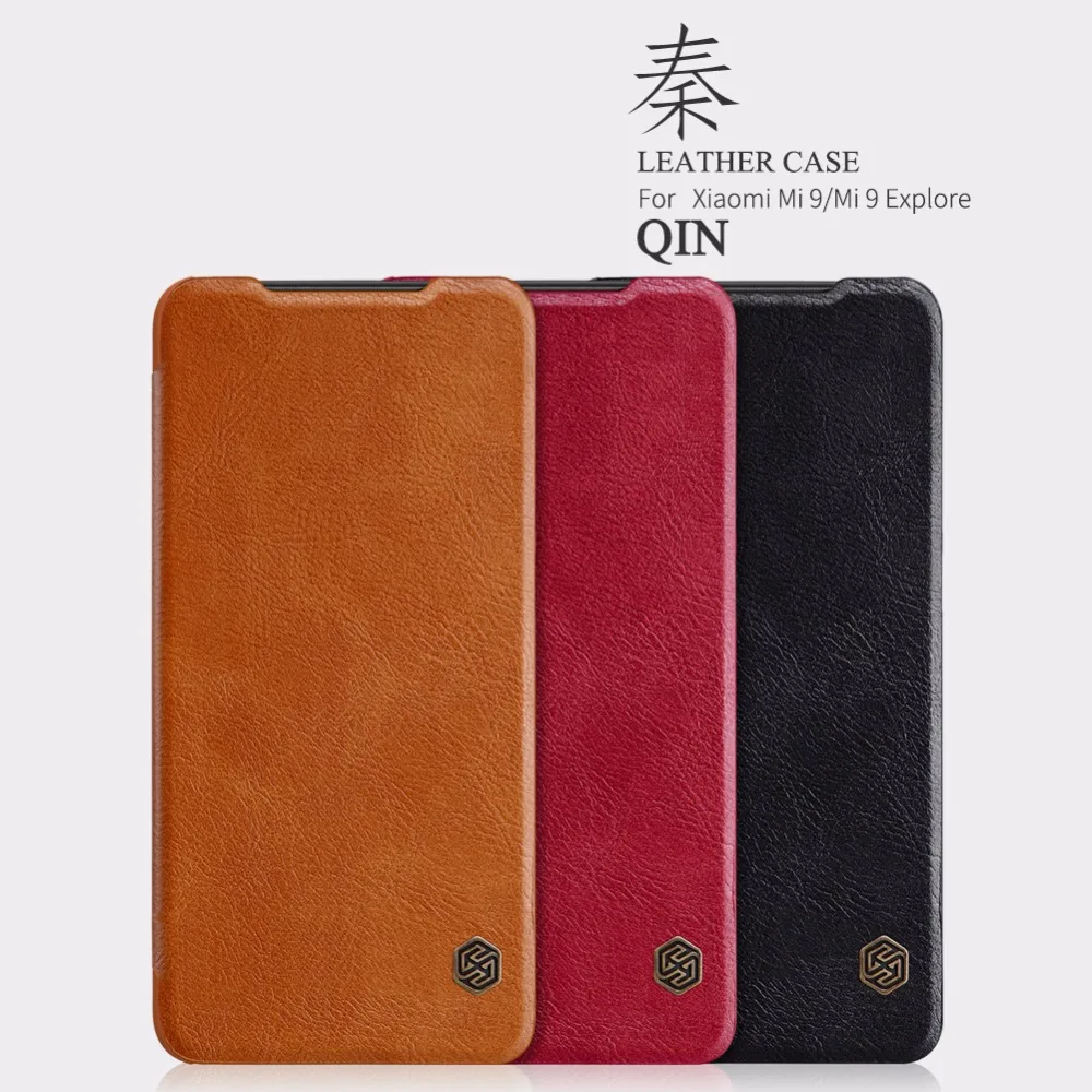 Ceny Skórzane obudowa do Xiaomi mi 9 mi 9 poznaj Nillkin QIN ochronne etui z klapką pokrywy skrzynka dla xiao mi 9 i mi 9 zwiedzanie