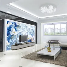 QINGCHUN Пользовательские печати 3D ткань и текстильные обои для стен ткань матовый шелк для гостиной современный абстрактный круг цветок