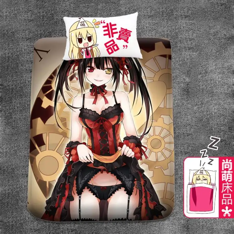 

Anime Cartoon Date A Live Natural Wool Cloth With Soft Nap flat sheet bed sheet top sheet 150*200cm