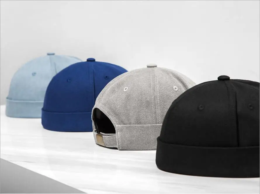 

2018 New summer men's cap Chinese style pure color casual leisure men and women couple dome short hat trend personality cap