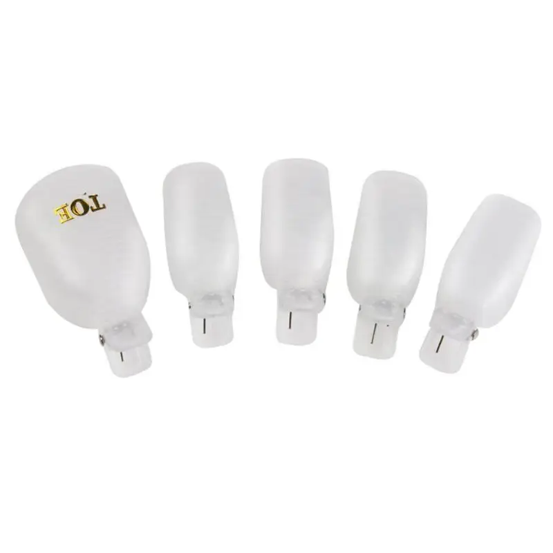 5pcs/set Reusable Plastic Toe Nail Art Polish Remover Pedicure Polishing Removal Foot Toe Nail Clips Soak Off Caps Manicure Tool