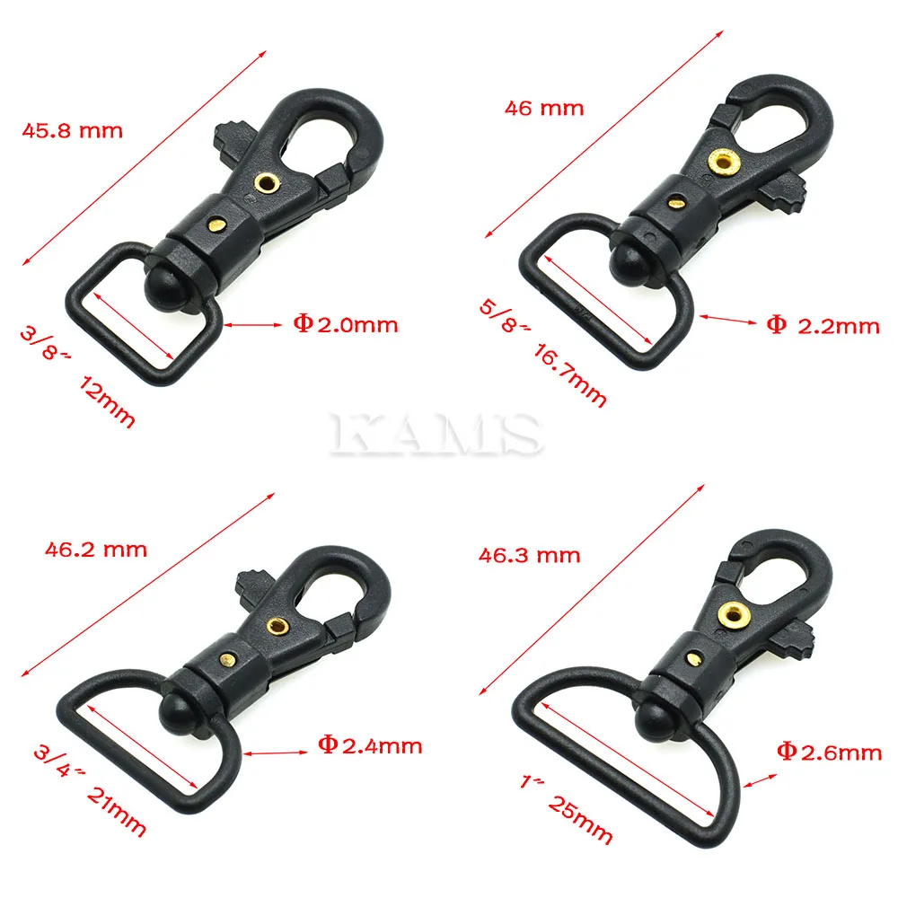 

10pcs/pack 4 Webbing Size for pick Plastic Swivel Snap Hooks for Bag Belts Straps Keychain Clasp Backpack Accessories