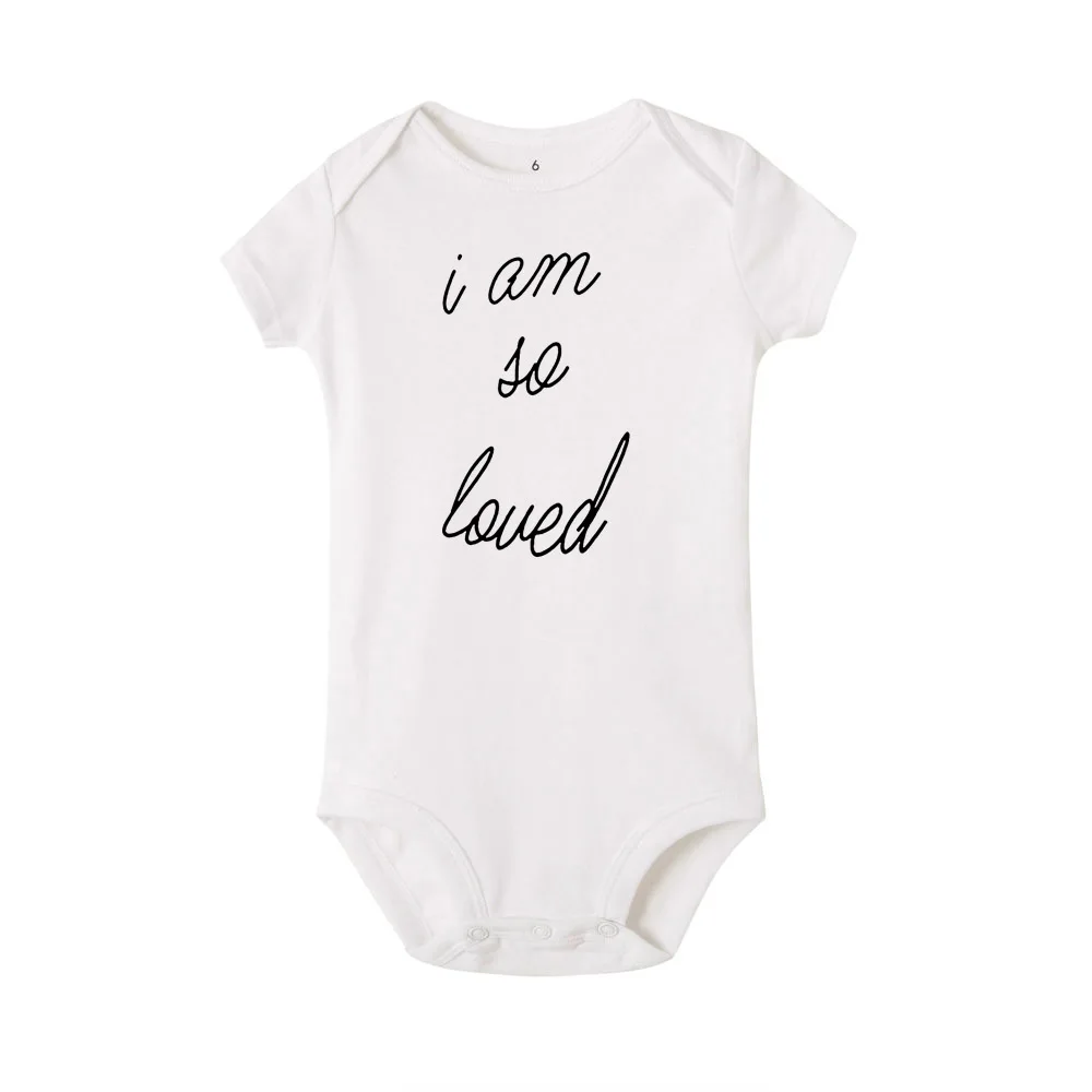 I Am So Loved Funny Cute Babe Onesie Newborn Baby Bodysuit Infant Short Sleeve Creeper Baby Boy Girl Clothes Body Suit