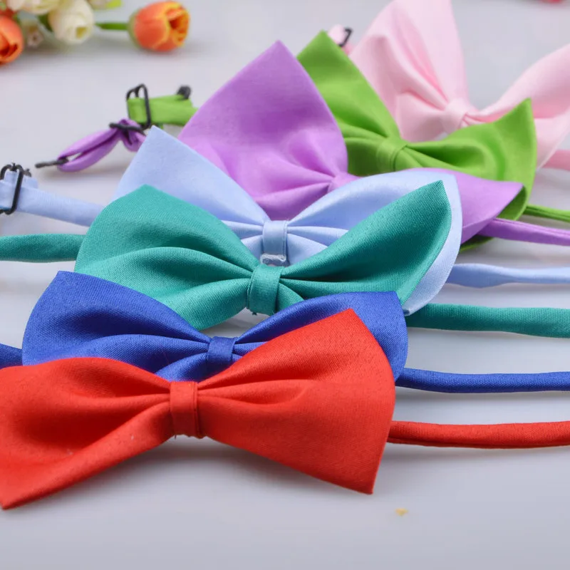10 개/몫 믹스 색상 도매 애완 동물 미용 액세서리 토끼 고양이 개 나비 넥타이 조정 가능한 Bowtie 여러 가지 빛깔의 폴리 에스터