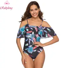 Rubylong сексуальный купальник с принтом винтажный цельный купальник женский пуш-ап купальник без спинки Монокини женский купальник-бикини