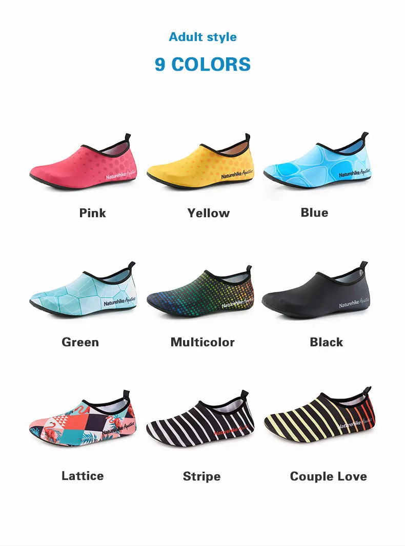 Naturehike ao ar Sapatos de Praia de Natação Meias para Homem Livre Vadear Sapatos Respirável Esportes Aquáticos Mulheres Ultraleves Meias Elásticas 12 Sapatos de natação