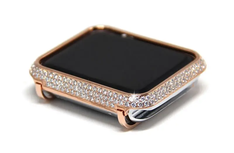 For Apple watch case Protective Shell Hand Made by Crystal Diamond Cover Style (7)