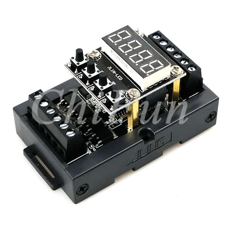 PLC industrial control board digital tube machine FX1N 10MT delay module 6 input 4 output 10-28VDC with rail + Programming line