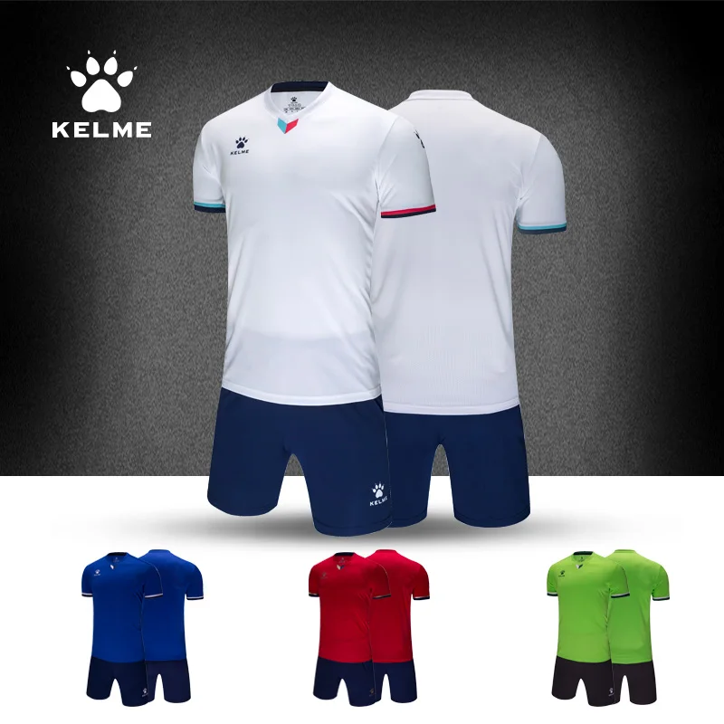 KELME Custom Men's Soccer Football Jersey Uniforms Training Suit Original Soccer Team Jerseys Short Sleeve Tracksuit 3891048