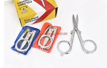 

200PCS Diamond Spear Hot Sale Home Portable Folding Scissors Mini Folding Foldable Scissors Travel Scissor Color Silver