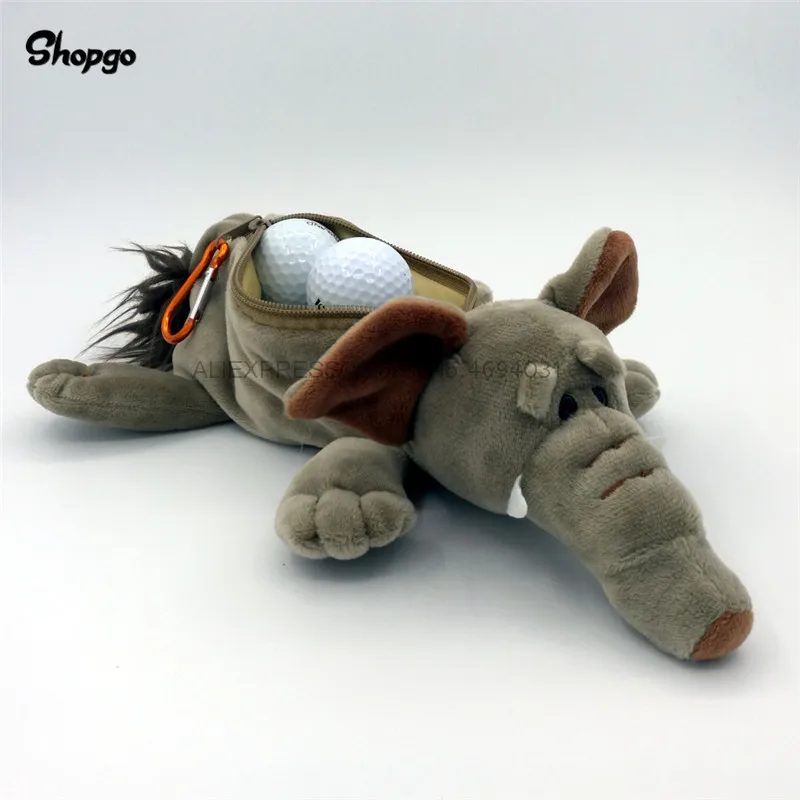 

[Size 6-7pcs] Little Elephant Small Golf Ball Bag Animal Zipper Golf Bags Sporting Goods Mascot Novelty Cute Gift