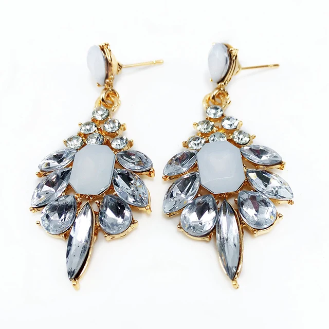 Lnrrabc 2pcs Pair Hot Hyperbolic Elegant Precious Stone Earrings Lnrrabc 2pcs Pair Hot Hyperbolic Elegant Precious Stone Earrings Crystal Eardrops Formal Dress Accessories