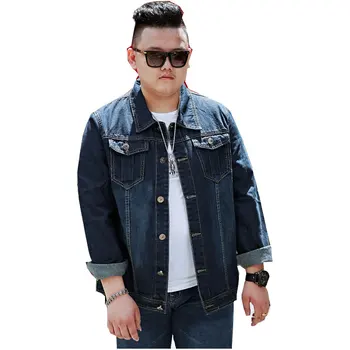 

Men Denim Jackets For Men Blue jacket Collar Loose large size Cotton Outerwear jean jacket men Slim Fit Casual With Pockets