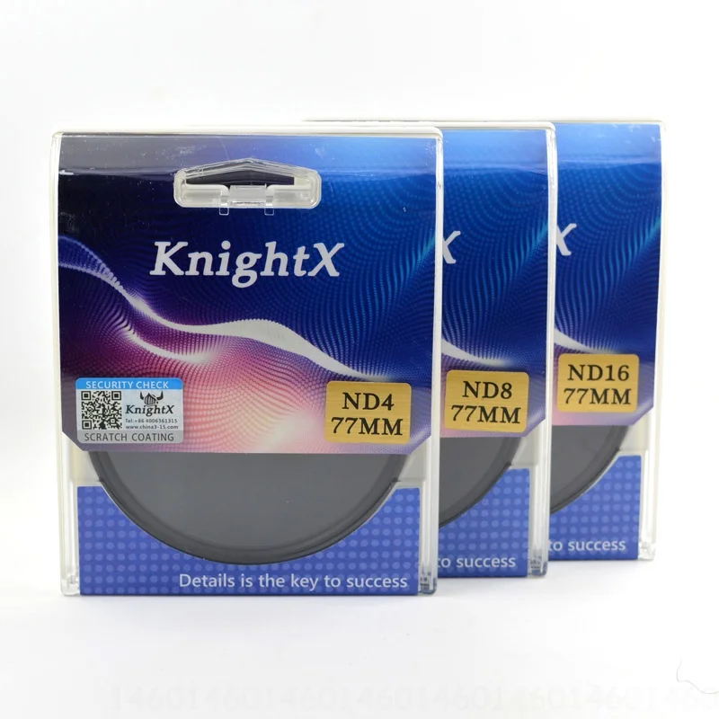 KnightX ND4 ND8 ND16 ND 52 мм 55 мм 58 67 мм 72 мм 77 мм Камера фильтр для объектива canon nikon 2000d 1200d d3300 комплект 500d 60d d80 200d