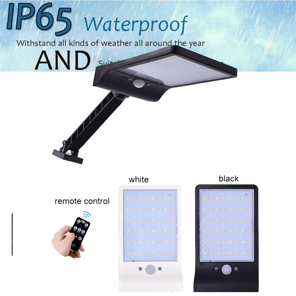 

48 led gear lock remote control rotate bracket solar street light Wireless Motion Sensor Solar light Garden Path Wall Outdoor sp