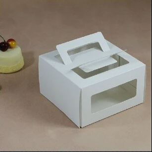 

Free Shipping 50pcs/lot White 6" Cheese Cake Box With PVC Window No Printing/ Accept Customized LOGO
