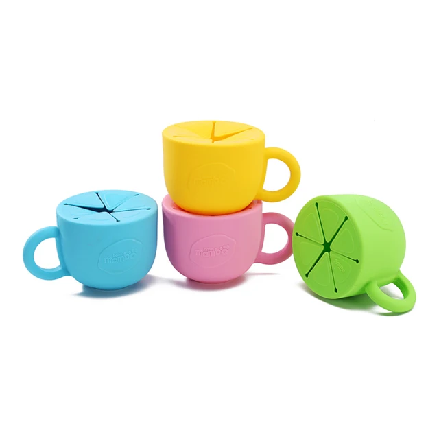 Baby Infant Snack Bowl Silicone Cup Kid Feeding Food Bowl Handle No