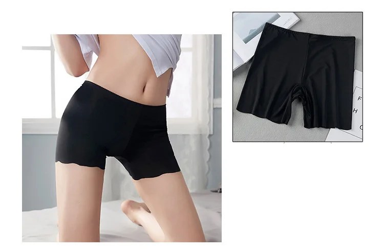 Сексуальные женские Мягкие Бесшовные безопасные короткие штаны, летние качественные шорты под юбку, Модальные шелковые Дышащие Короткие колготки