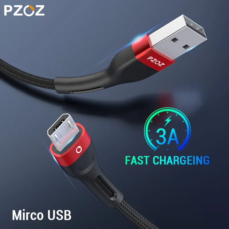 PZOZ Micro Usb кабель 3A Быстрая зарядка для samsung huawei Xiaomi redmi LG кабель для передачи данных Android мобильный телефон зарядное устройство Шнур Microusb