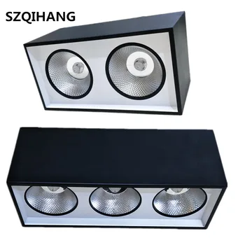 

6pcs/lot Surface Mounted led cob down light 15W led bean pot lamp double slider 2*15W/3*15W LED venture lamp grille lamp