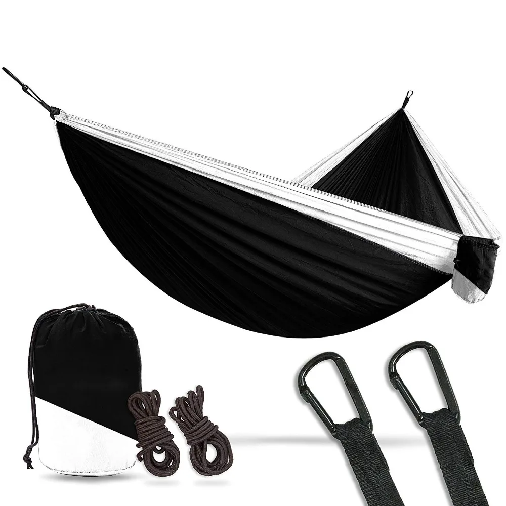

2 Person Double Camping Hammock XL 10 Foot Nylon Portable Heavy Duty Holds 700lb for Sitting Hanging Big Crazy Promotion Sale