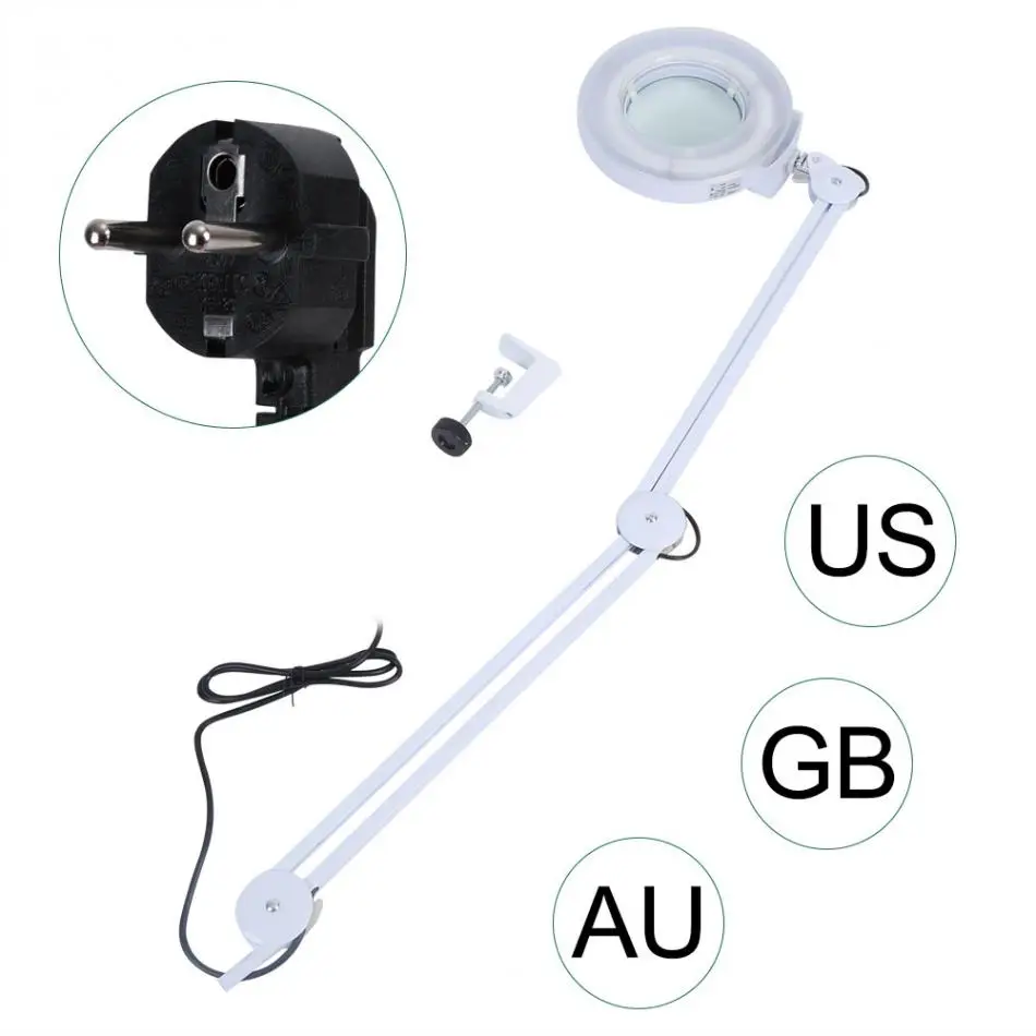 

Facial Care Tools 5X Illuminated Desktop Magnifying LED Lamp with Clamp Swivel Arm or Reading Medical Beauty Tool
